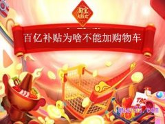 百亿补贴为啥不能加购物车？