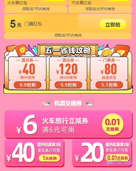 在飞猪优惠券领取页面