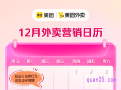 美团外卖12月外卖营销日历图