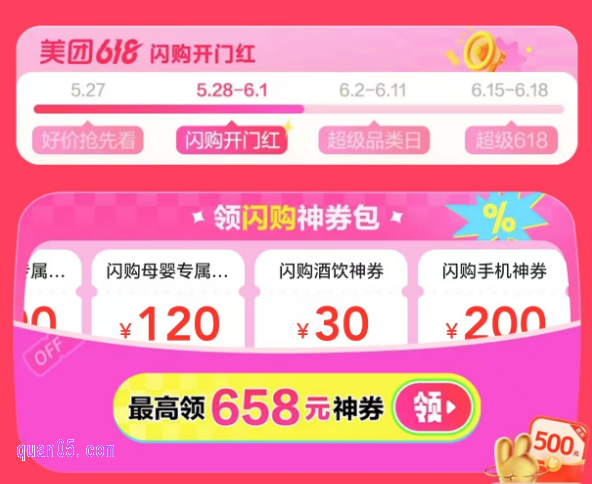 658元闪购神券包包括哪些闪购优惠券